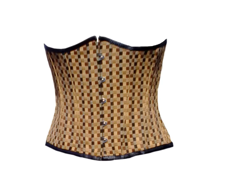 Brown Cotton Underbust Plus Size Corset Waist Training Top