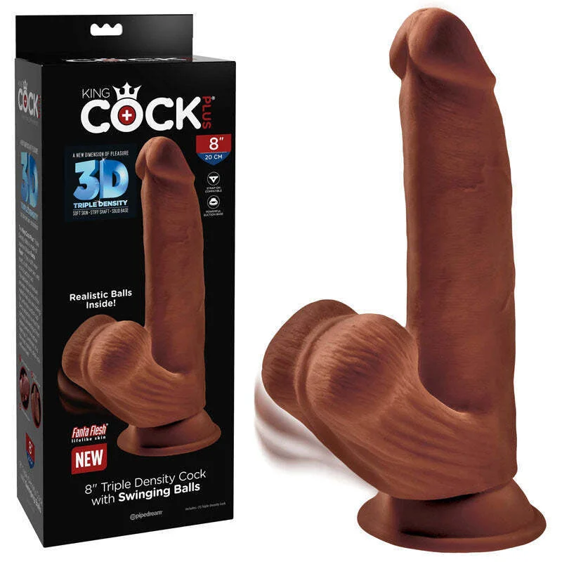 King Cock 3D 8' | Triple Density Cock | Swinging Balls | Tan |  Fanta Flesh Masterpiece