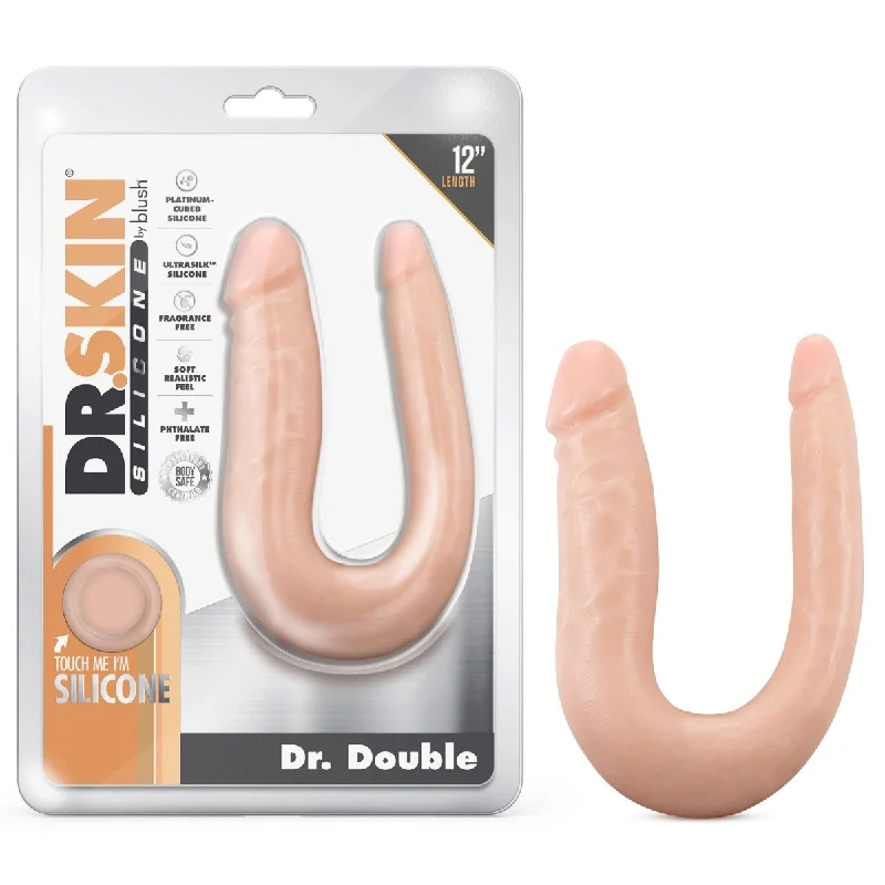 Dr. Skin Silicone - Dr. Double - 12 Inch Double  Dong - Vanilla