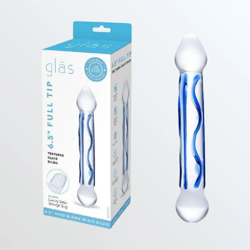 Gläs Full Tip 6.5" Textured Glass Dildo