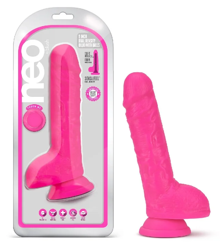 Neo - 9 Inch Dual Density Dildo - Neon