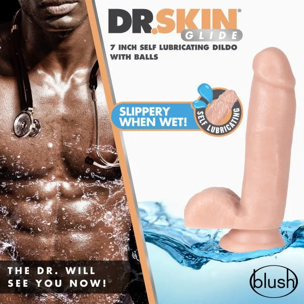 Dr. Skin Glide - Inch Self Lubricating Dildo With Balls