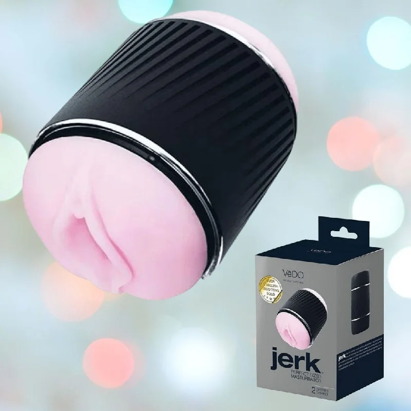 VeDO Jerk Masturbation Sleeve - Black with Pink Sleeve