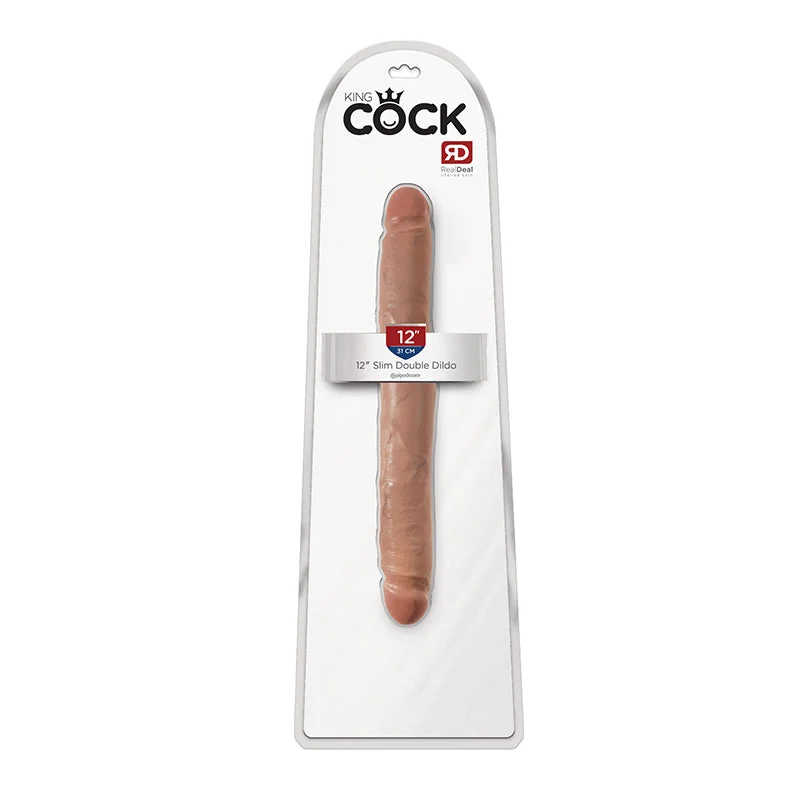 King Cock 12 inches Slim Double Dildo Tan