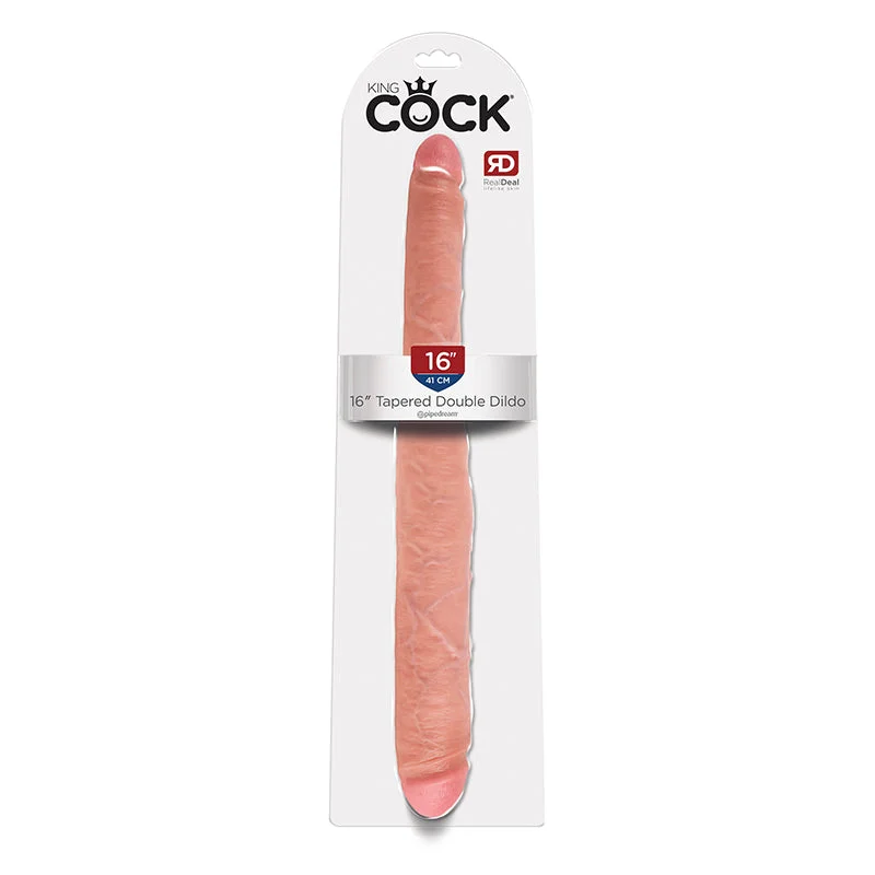 King Cock 16" Tapered Double Dildo - Beige