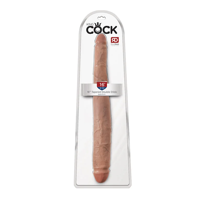 King Cock 16" Tapered Double Dildo - Tan