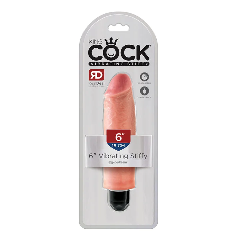 King Cock 6 inches Vibrating Stiffy Beige