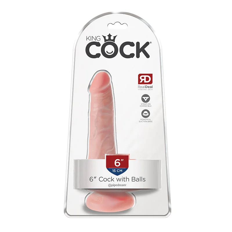 King Cock 6in Cock With Balls - Flesh