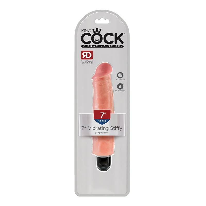 King Cock 7 inches Vibrating Stiffy Beige