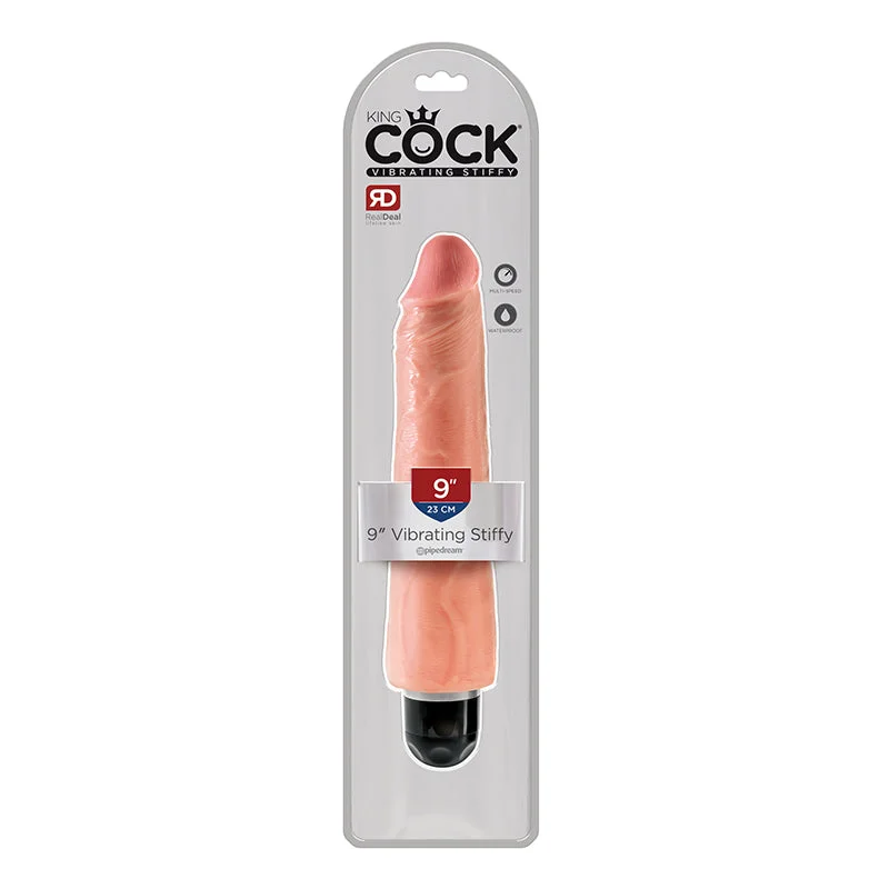 King Cock 9 inches Realistic Vibrating Stiffy Beige