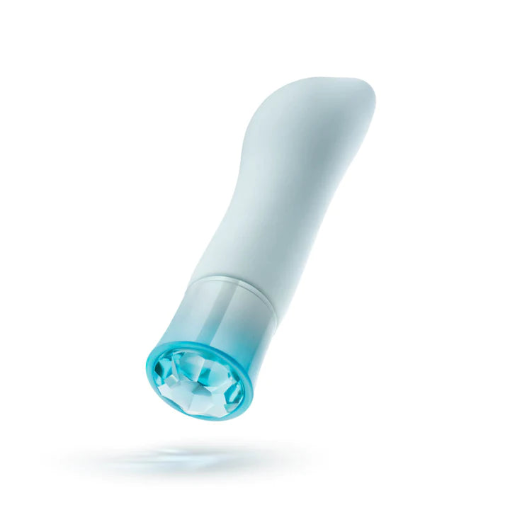 Oh My Gem Ardor 5 Inch Warming G-Spot Vibrator in Aquamarine - Made with Smooth Ultrasilk® Puria™ Silicone