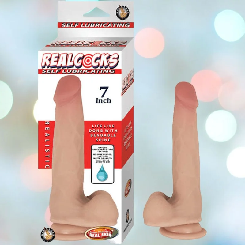 RealCocks Self-Lubricating 7" Realistic Dildo with Suction Cup