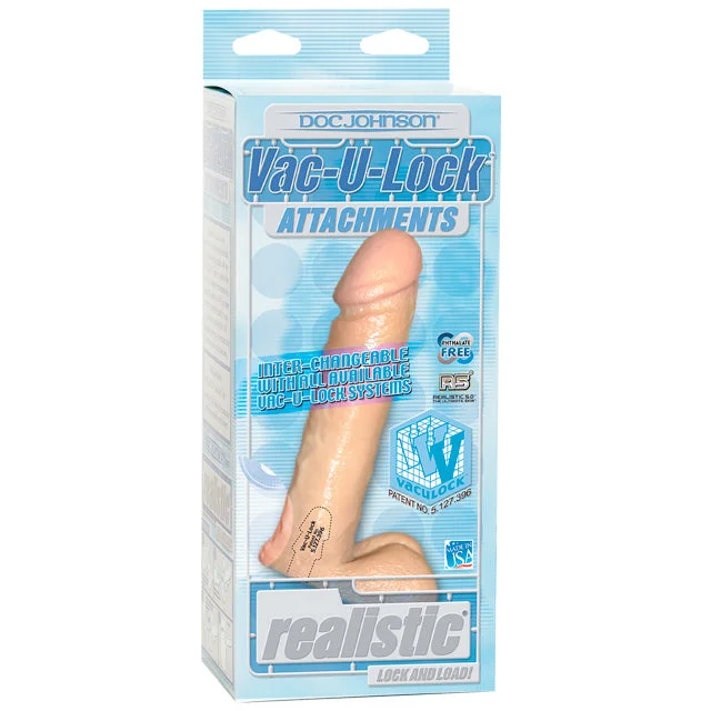 Vac-U-Lock 8" Realistic Cock - Beige