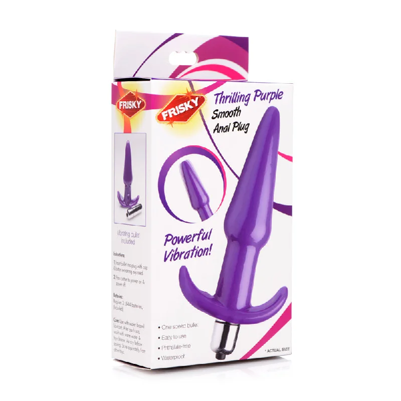 Frisky Smooth Vibrating Anal Plug - Purple