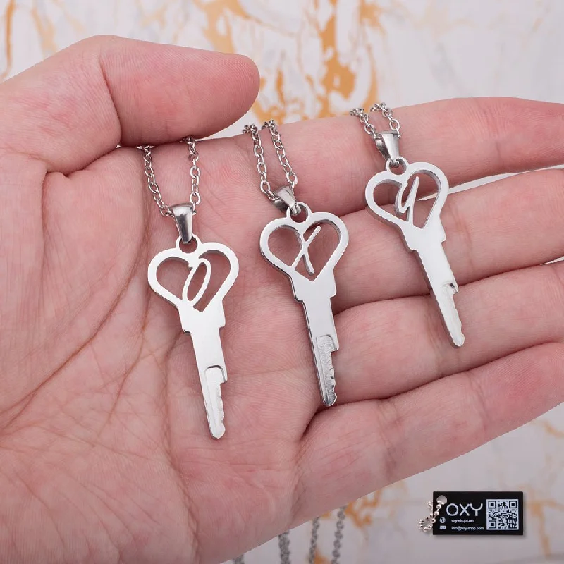 "From A to Z" - Personalized Heart Shaped Key Necklace