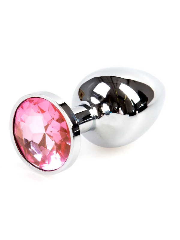 Metal Butt Plug With Pink Jewel