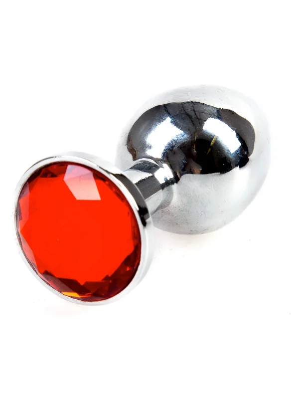 Metal Butt Plug With Red Jewel