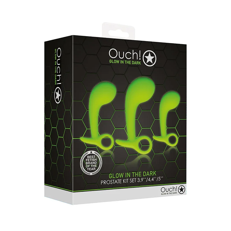 Ouch GITD ProstateKit 3Pc Set NeonGreen