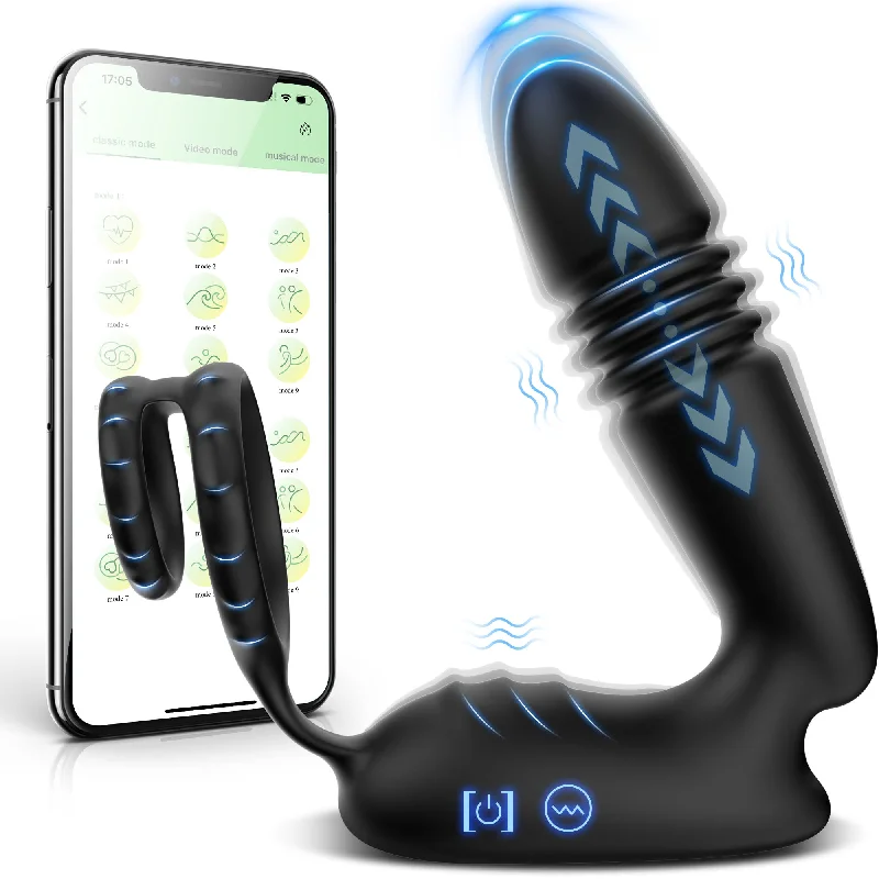 Prostate Massager Anal Plug Vibrators with Penis Ring