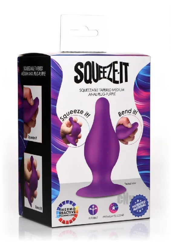 Squeeze It Tapered Anal Plug Md Purple