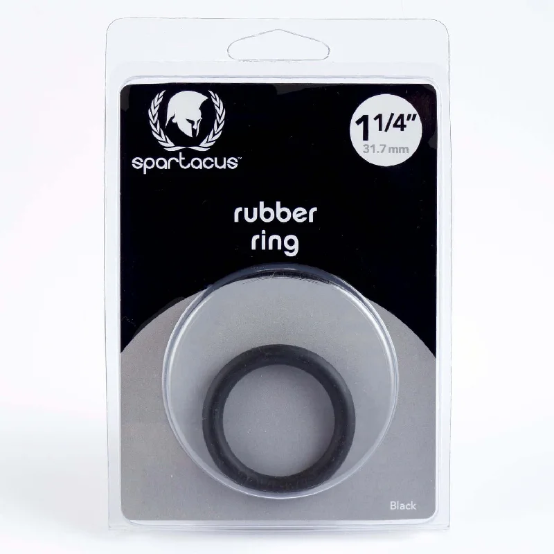 Spartacus Leathers Firm Rubber Cock Rings - 1 1/4 Inches, Black