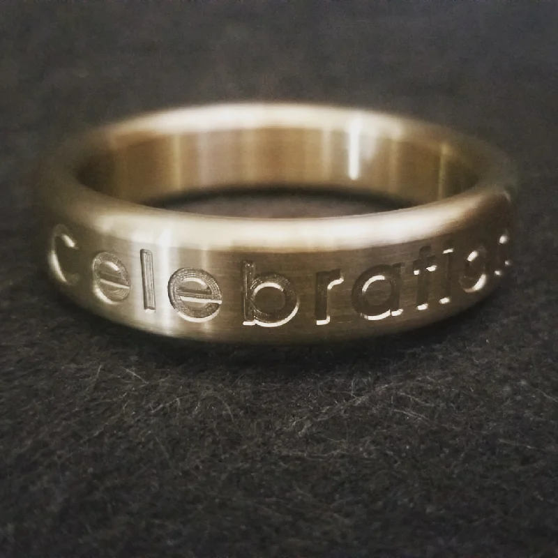 Custom Engraved Personalized Glans Rings & Cockrings in Shinny Brass