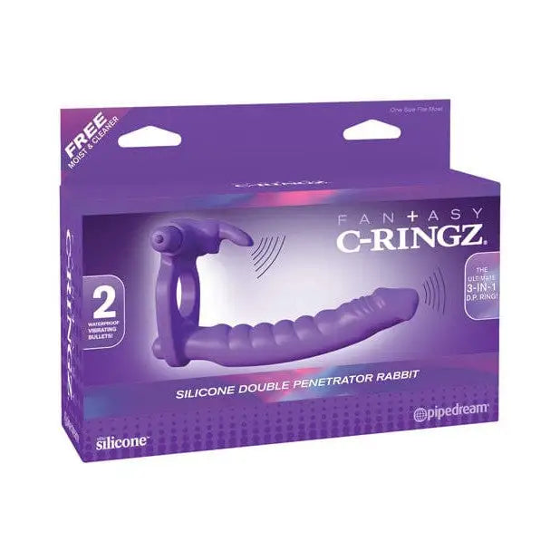 Fantasy C-ringz Silicone Double Pene Rabbit - Purple