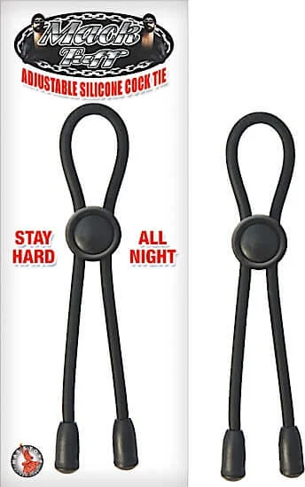 Mack Tuff Adjustable Silicone Cock Tie Black - Stay Hard All Night