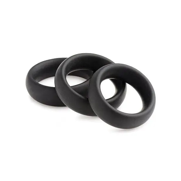 Master Series 3 Piece Silicone Cock Ring Set - Black