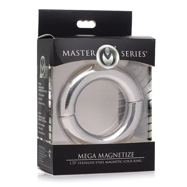 Master Series Mega Magneti^e 1.75" Stainless Steel Magnetic Cock Ring - Silver