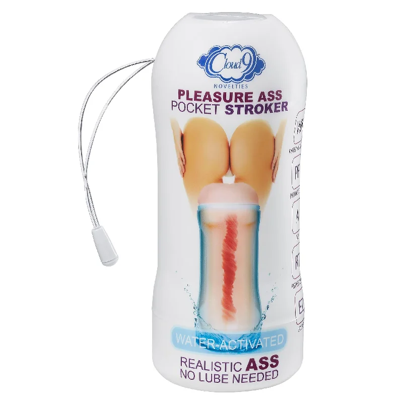 Pleasure Anal Pocket Stroker Water Activated - Flesh