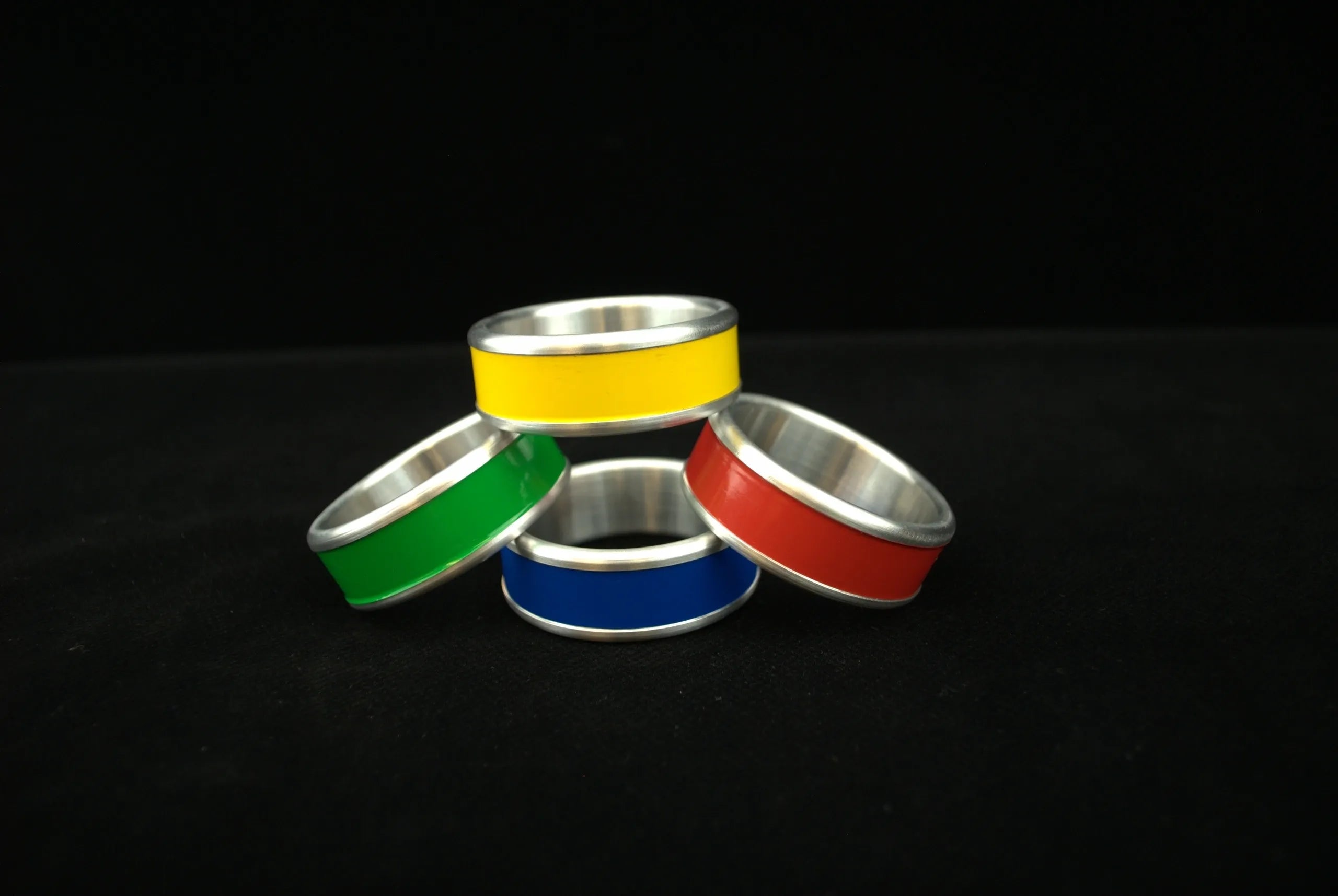 Pride Style Color Stripe Cockring in Aluminum