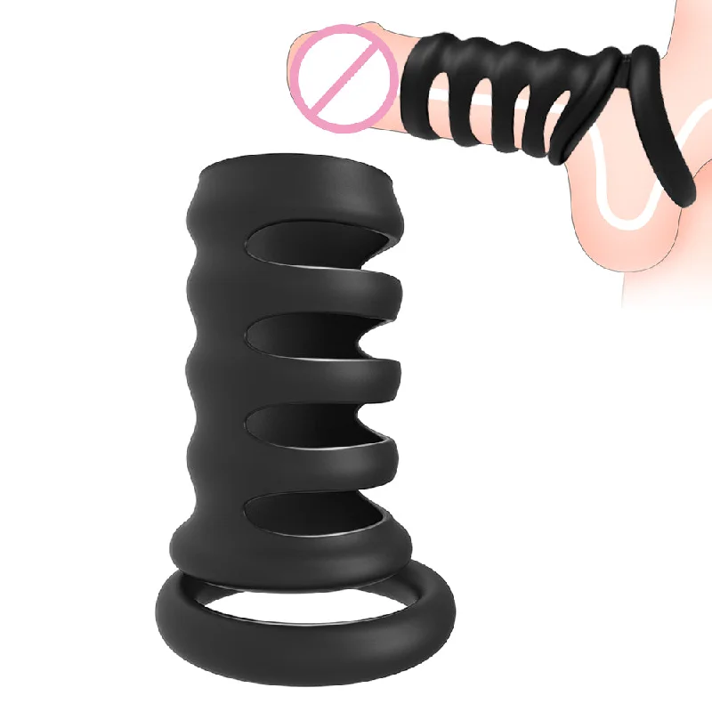 Silicone Cock Ring Male Sex Toys - Six Penis Rings Delay Ejaculation Trainer