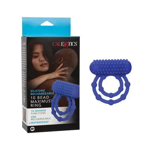 Silicone Rechargeable 10 Bead Maximus Ring - Blue