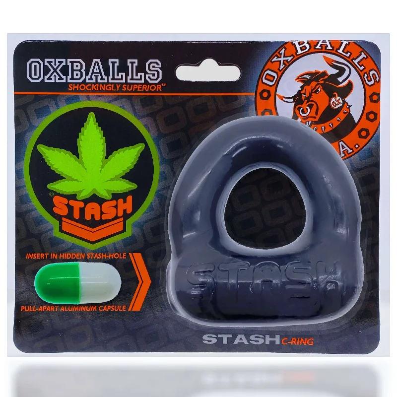 Stash Cockring with Capsule Insert Black from Oxballs